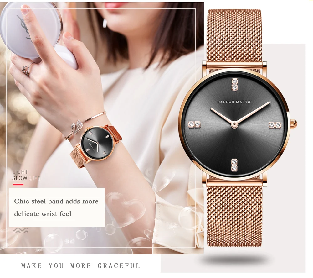 Дизайнерские роскошные японские кварцевые женские часы 36 мм с 4 бриллиантами