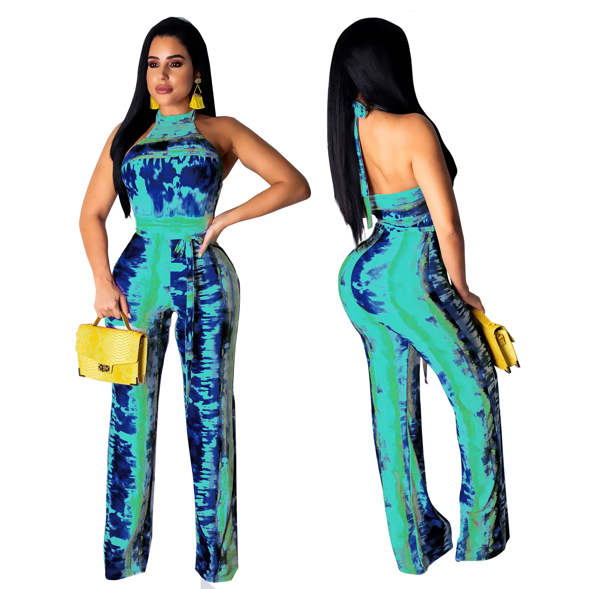 Женский пикантный модный приталенный комбинезон с цифровым принтом для девушек