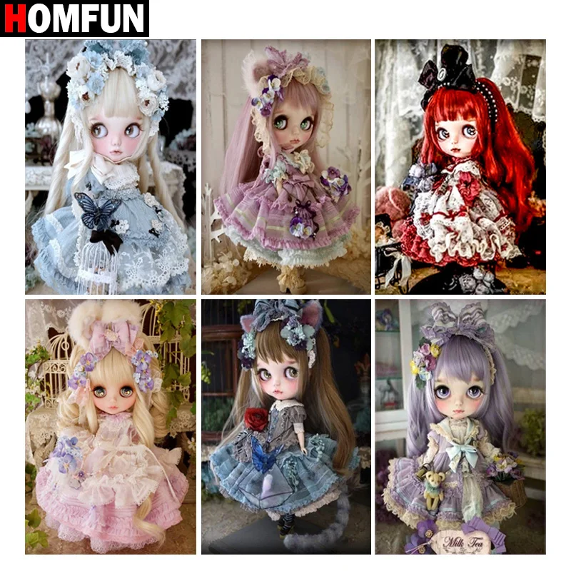 HOMFUN 5D Diy Алмазная Вышивка крестиком "мультяшная девочка" Домашний декор Полный Стразы Алмазная вышивка
