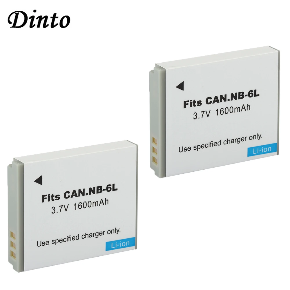 DINTO 2 шт. 1600 мА/ч NB 6LH 6L NB6L Камера Батарея зум объектив для Canon PowerShot S90 SD770 D10 HS SX520 SX530