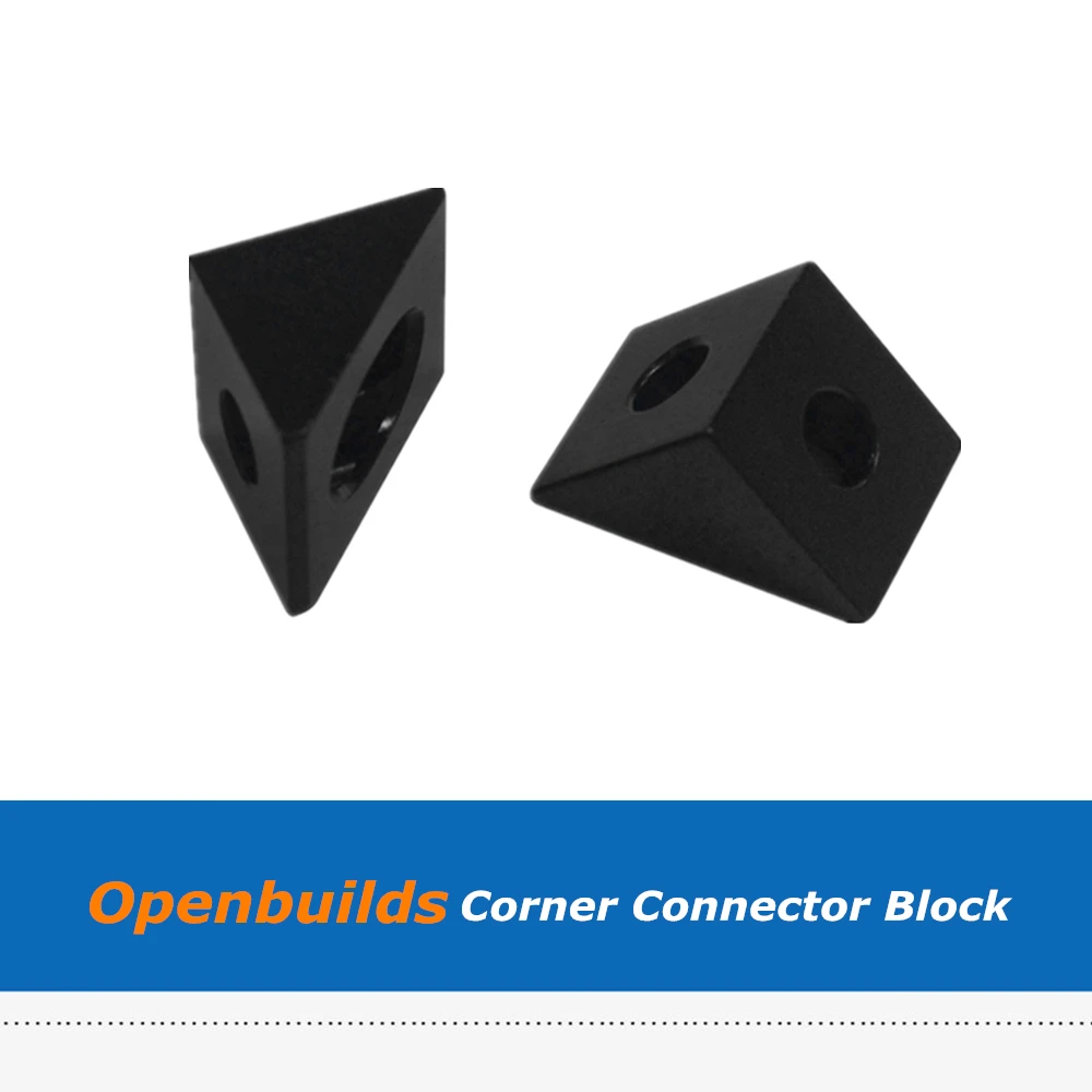 10 шт./лот черный Openbuilds Delta угловой разъем алюминиевый блок для 3D принтеров|Детали