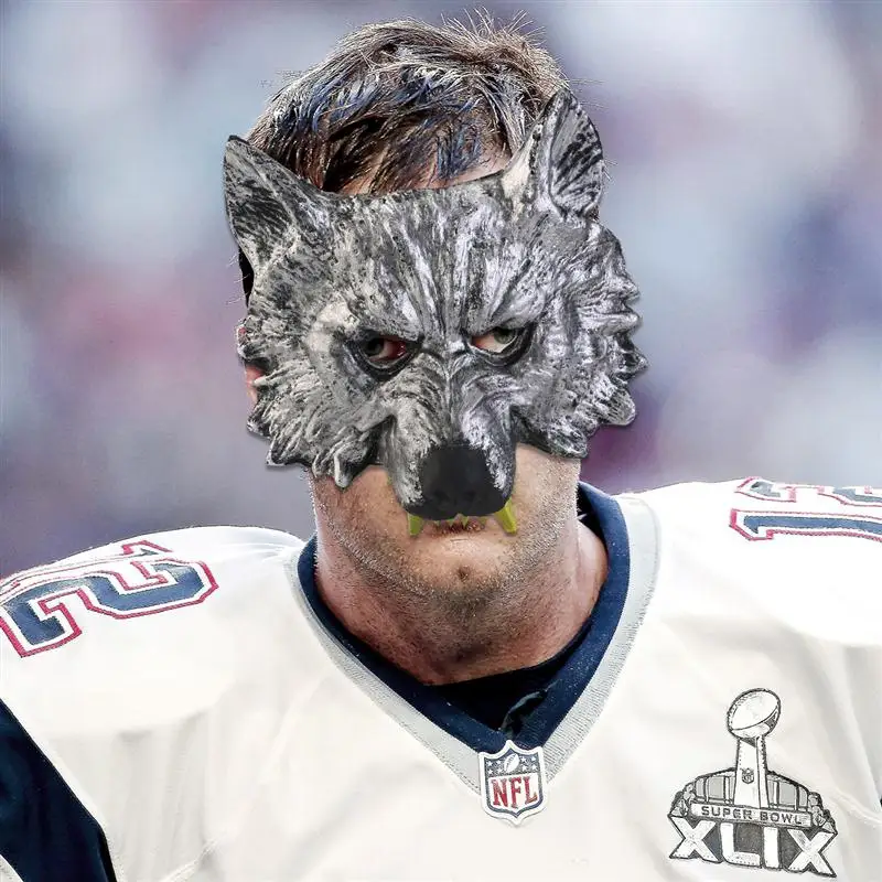 Серая маска голова Волка ужас латексная для Хэллоуина вечеринки карнавала