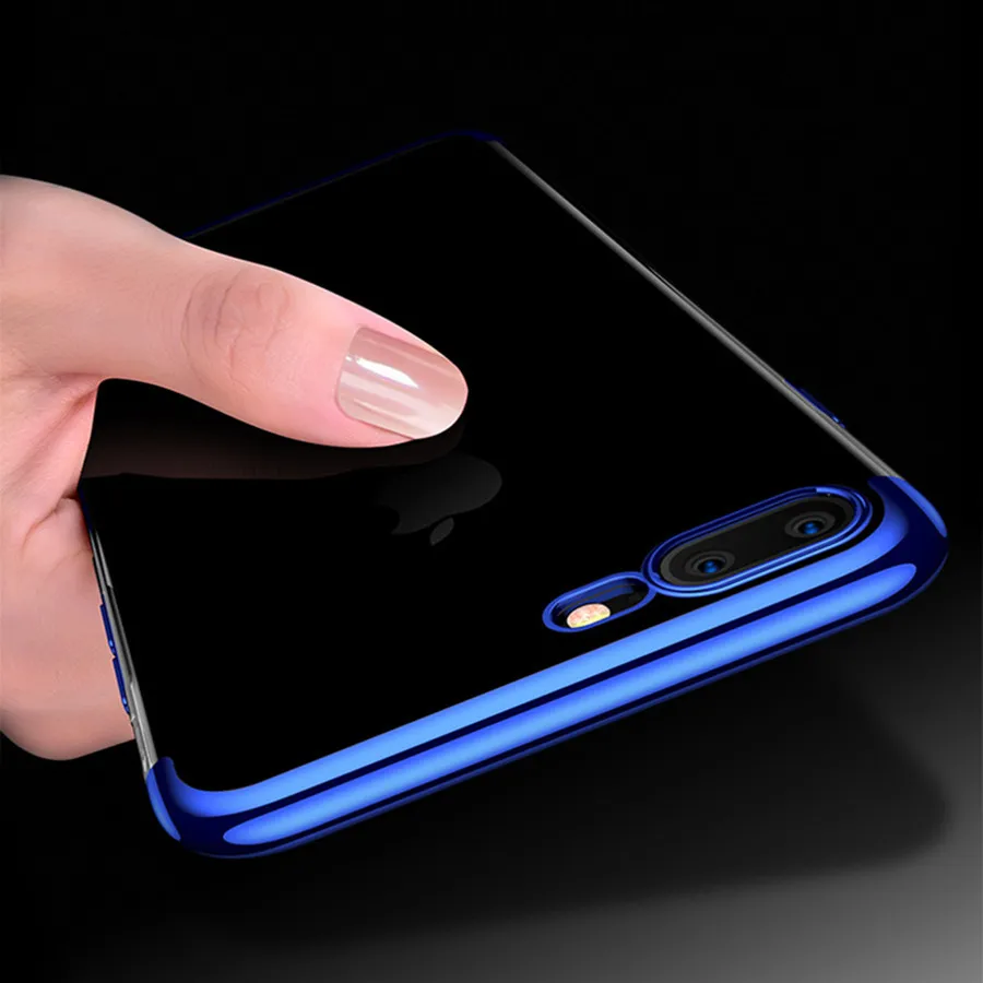 Plating TPU Case For iphone7 Luxury iPhone X Transparent Silicone Glitter Cover 7 8 6 6S Plus Phone Cases |