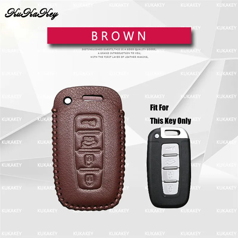 4 Buttons Brown Чехол для автомобильного ключа из натуральной кожи для Kia Rio 3 K2 k3 Ceed Picanto Cerato Sportage 3 3& 4 кнопки Брелок чехол - Название цвета: 4 Buttons Brown
