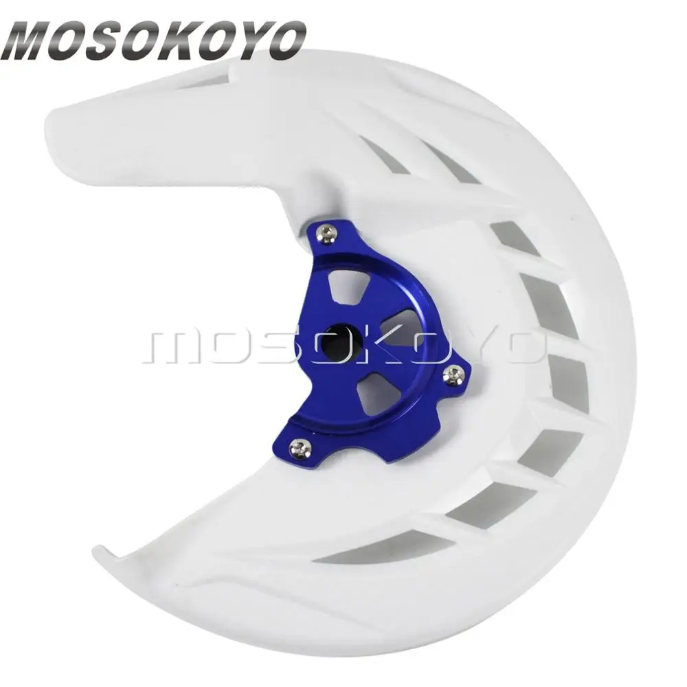white Мотокросс Эндуро Байк x-тормоз передний дисковый тормоз крышка ротора защита для Yamaha YZ WR 125 250 450 426 синий - Цвет: white