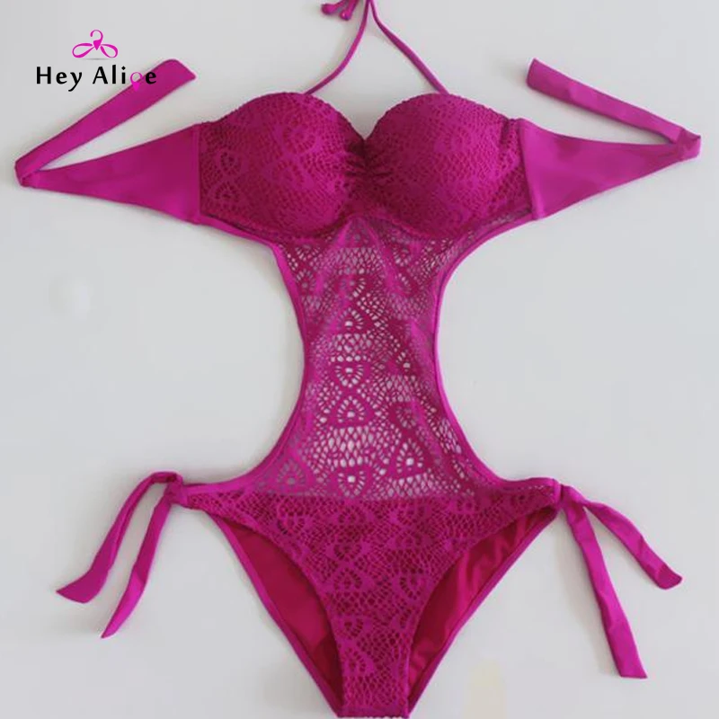 Винтажный купальник вязаный крючком цельный Сексапильный трикотажный новый