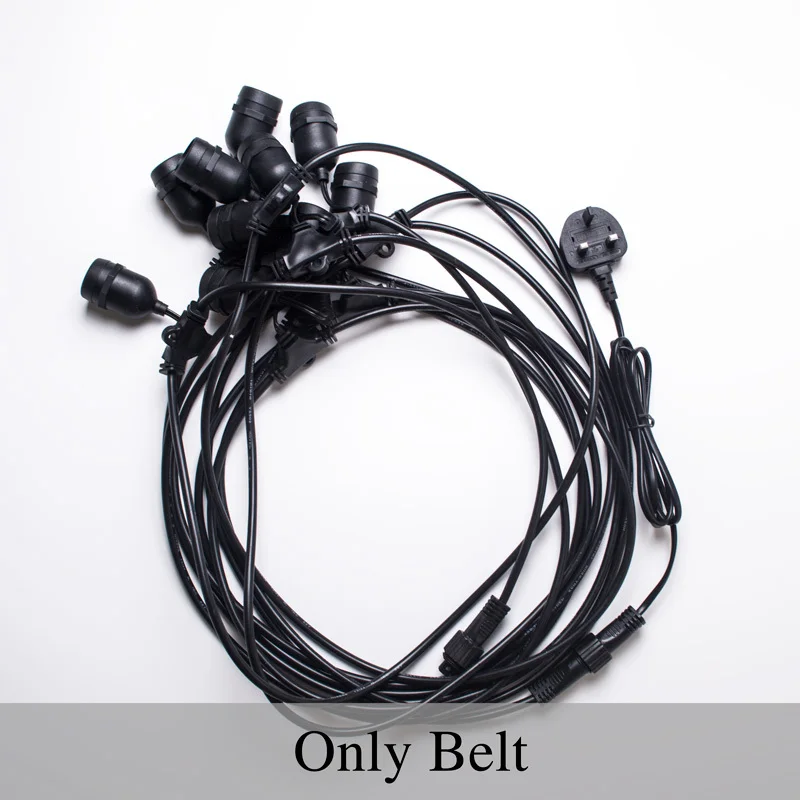 Only Belt 10 м/32,8фт E27 Черный висячий фестон светильник s Рождественская вечеринка украшение открытый ремень светильник ing коммерческий патио светильник stringer - Испускаемый цвет: Only Belt
