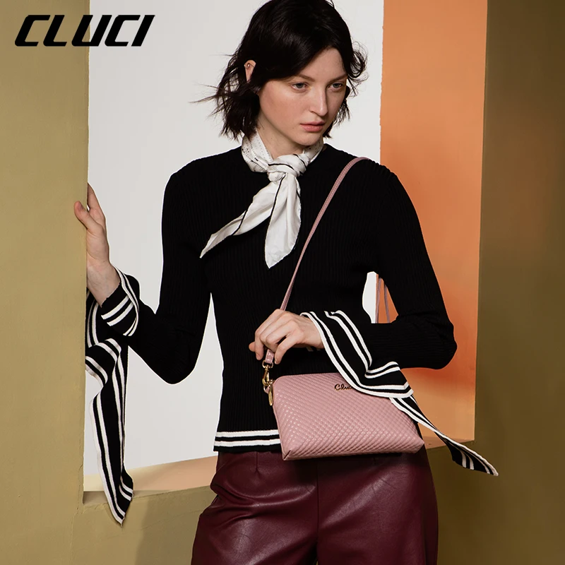 Cluci Для женщин сумка корова Пояса из натуральной кожи черный Розовый Желтый Дамы