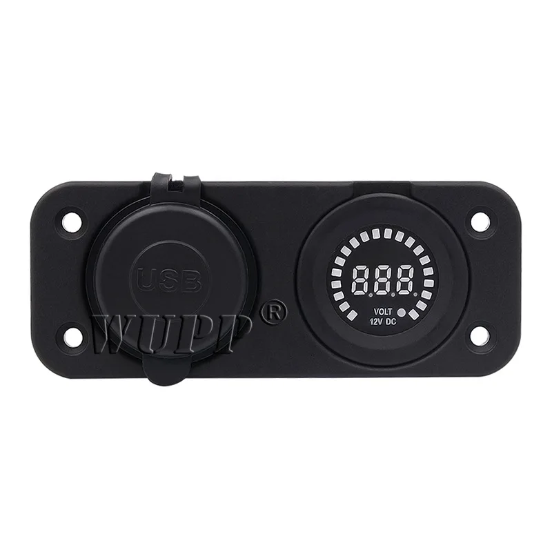 Автомобильный Водонепроницаемый Dual USB 4.2A Зарядное устройство адаптер+ вольтметр светодиодный Панель 12 V-24 V для мотоцикла лодка морской прикуриватель