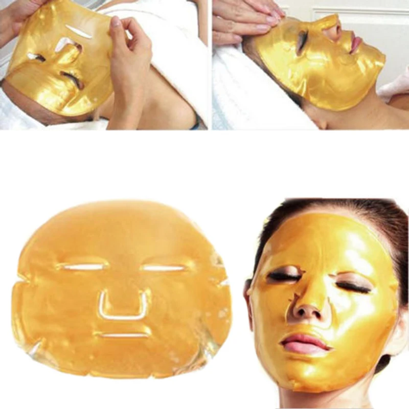 

DHL 500pcs/lot Gold Bio-Collagen Facial Mask Face Mask Crystal Gold Powder Collagen Facial Mask Moisturizing Anti-aging 60g