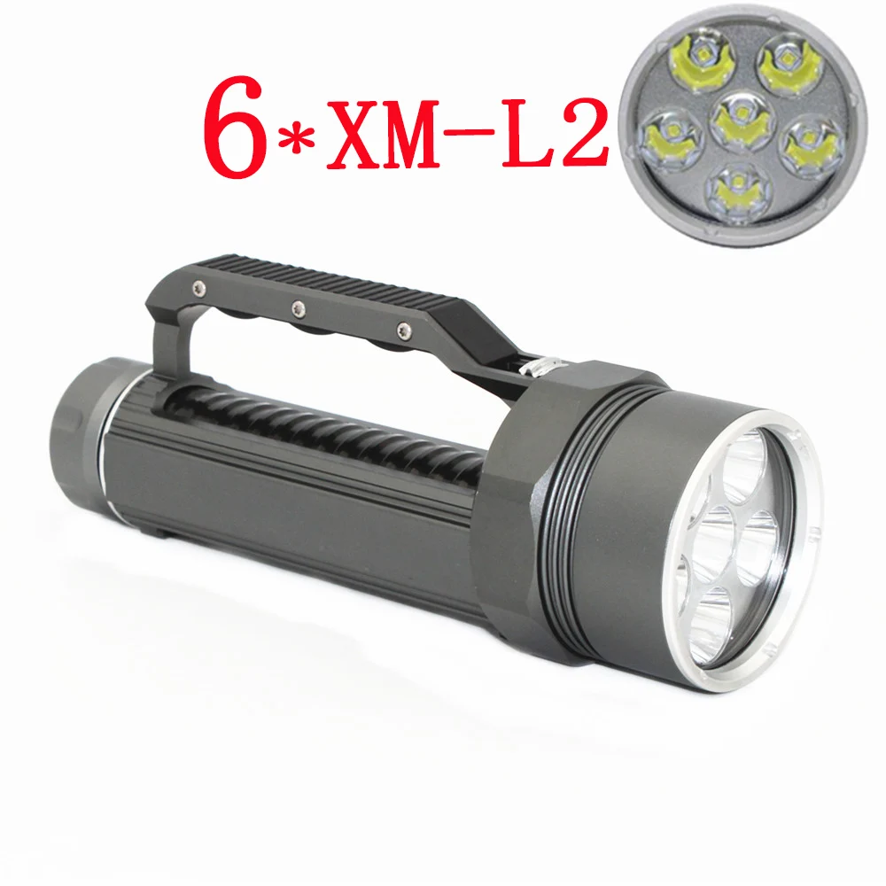 Online Poderoso 6*6 * XM-L2 Táctico Linterna De Buceo LED Impermeable De Buceo Luz Bajo El Agua 6000 Lumen 26650 Lámpara De Antorcha De Lanterna