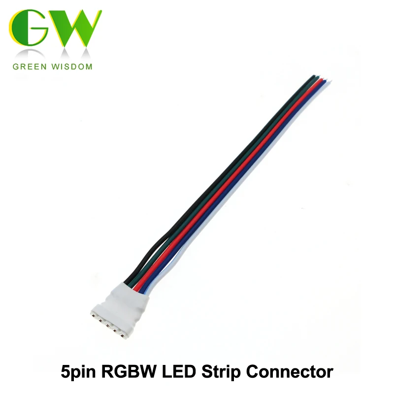 RGBW 5-контактный разъем провода для светодиодных RGBW цветные полосы 5 шт/Лот