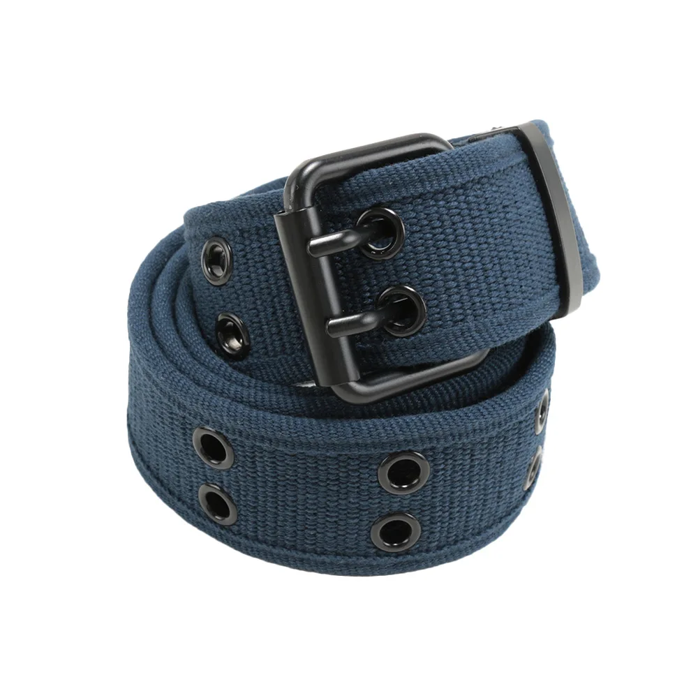 2 отверстия модная парусиновая поясной ремень регулируется унисекс пояс двойные