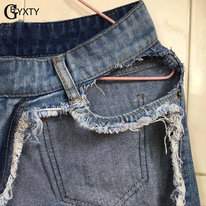 GBYXTY, короткие, женские, сексуальные, для ночного клуба, с дырками, джинсовые шорты, для женщин, летняя, уличная, рваные, с высокой талией, джинсовые шорты ZL135