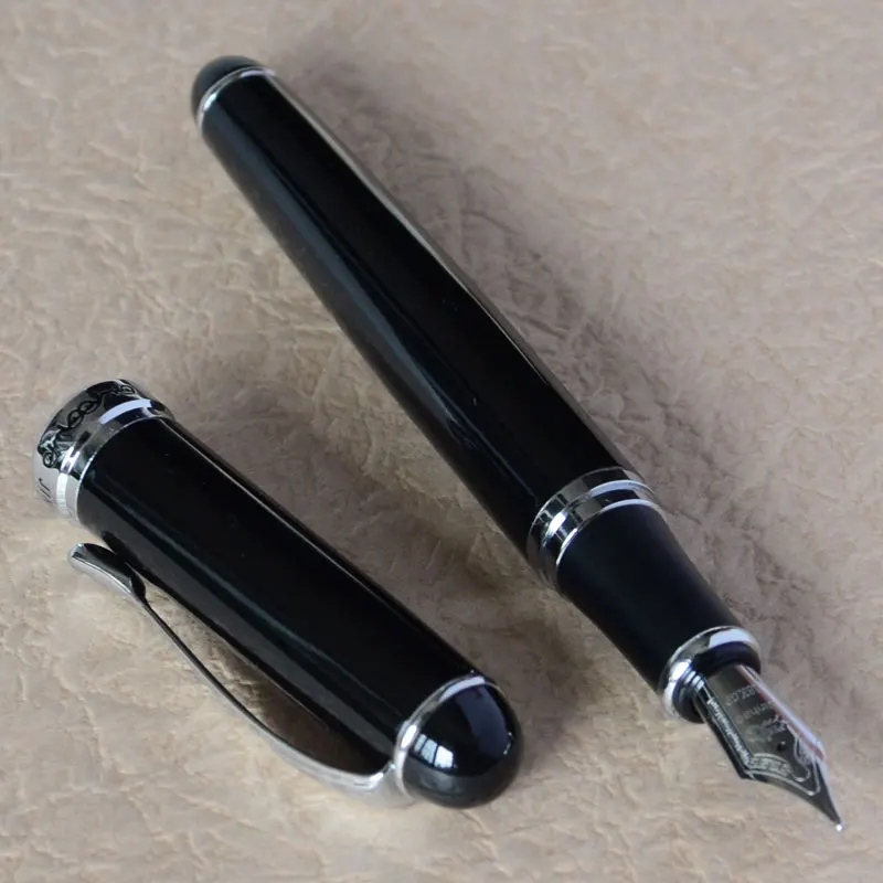 Перьевая ручка новая JINHAO X750 благородная блестящая черная и серебряная 18KGP 0 7 мм