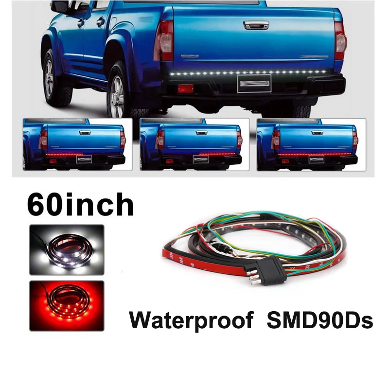 60 дюймов красный/белый гибкие полосы света 5-Функция багажника Светодиодные