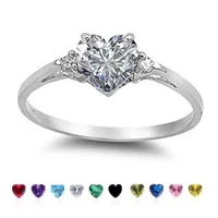 huitan mood ring with lovely heart design brilliant cz prong setting silver plated best christmas new year gift rings for women