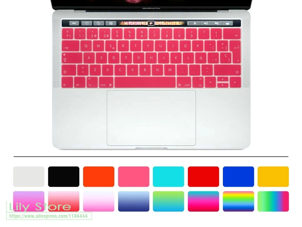 Для MacBook Pro 13 A1706 15 A1707 2016 2017 версия с сенсорной панелью испанский Европейский чехол