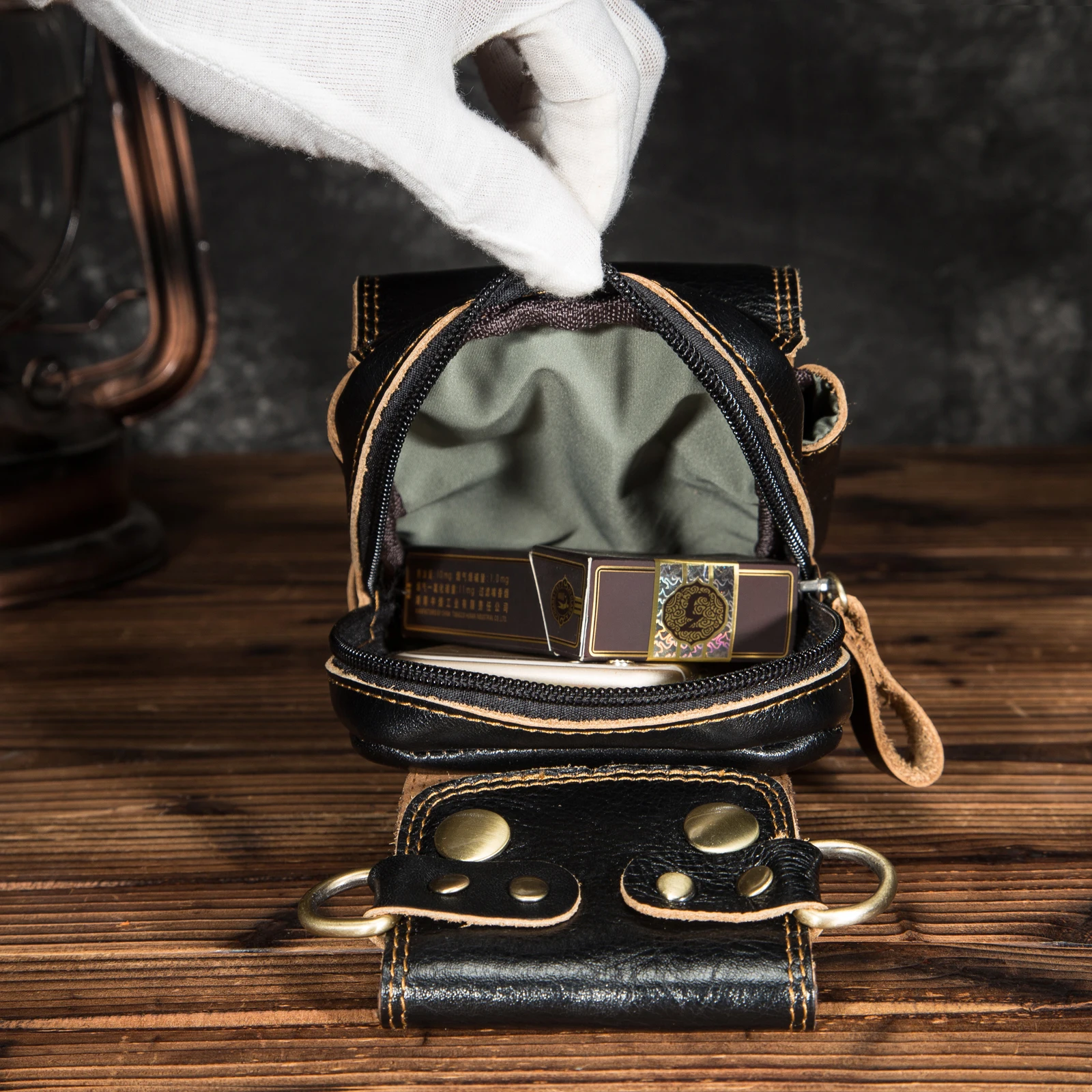 

Original Leather Male Casual Design Mini Shoulder Messenger Crossbody bag Fashion Belt Waist bag Travel Small 6" Pouch Men 832