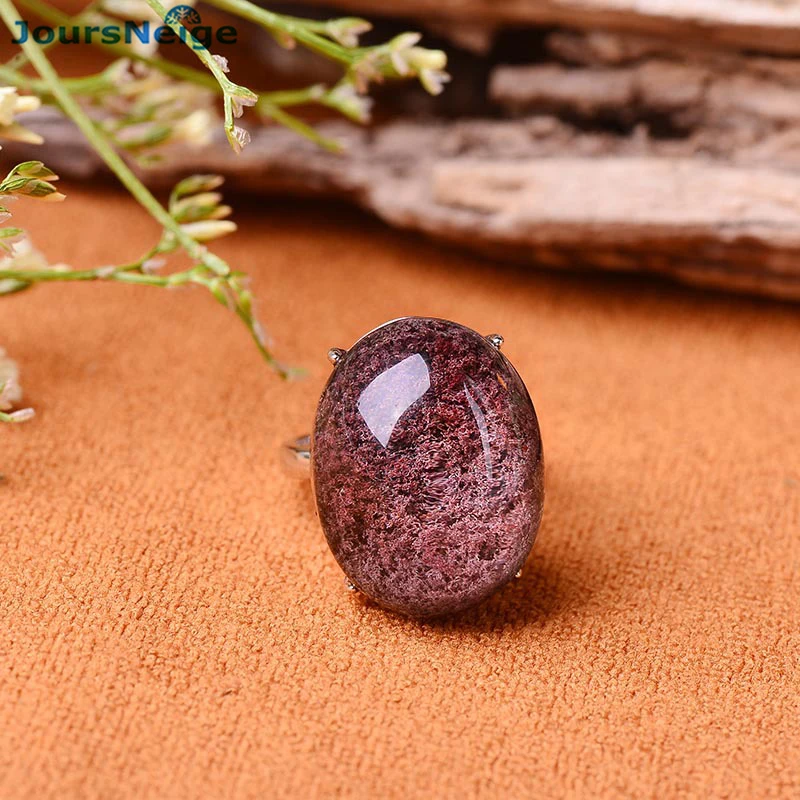 

Color Fashion Volcano Gray Natural Ghost Crystal Ring Simple Lucky for Men Women Gift Stone Rings Jewelry Wholesale