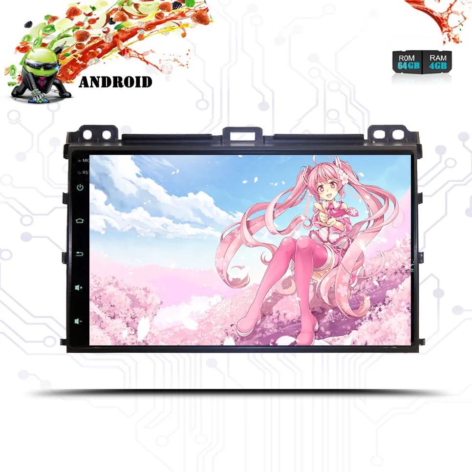 1024*600 HD 9 ''IPS Android 0 4 + 64G Автомобильный Радио dvd музыкальный магнитофон gps монитор