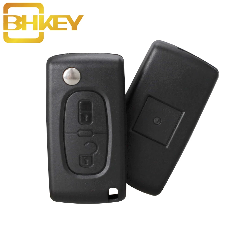 BHKEY 2 кнопки складной чехол для дистанционного ключа пустой корпус для peugeot 107 207 307 307S 308 407 607 2BT чехол для ключа