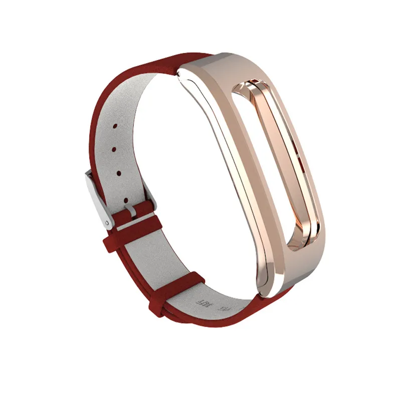 Red rose Gold Mijobs кожаный ремешок для huawei Honor Band 4 Runnning Версия смарт-браслет для Honor Band 4 ремешок для бега - Цвет: Red rose Gold