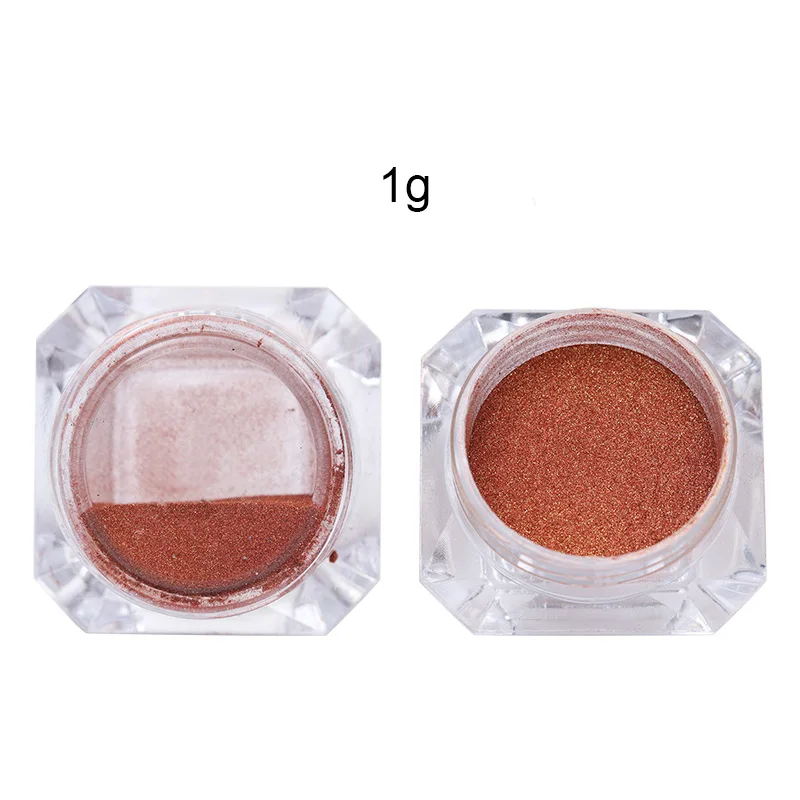 1 г Розовое Золото Блестки для ногтей Зеркало жемчуг мерцающая пудра Пыль дизайн