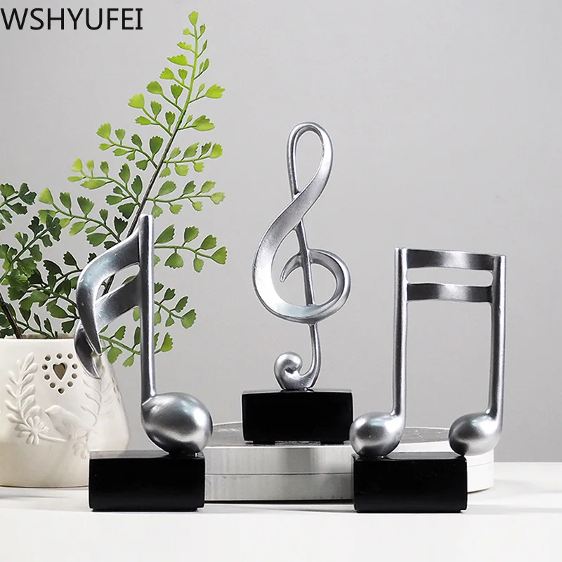 1 шт. Золотое и Серебряное украшение для нот из смолы музыкальные записки