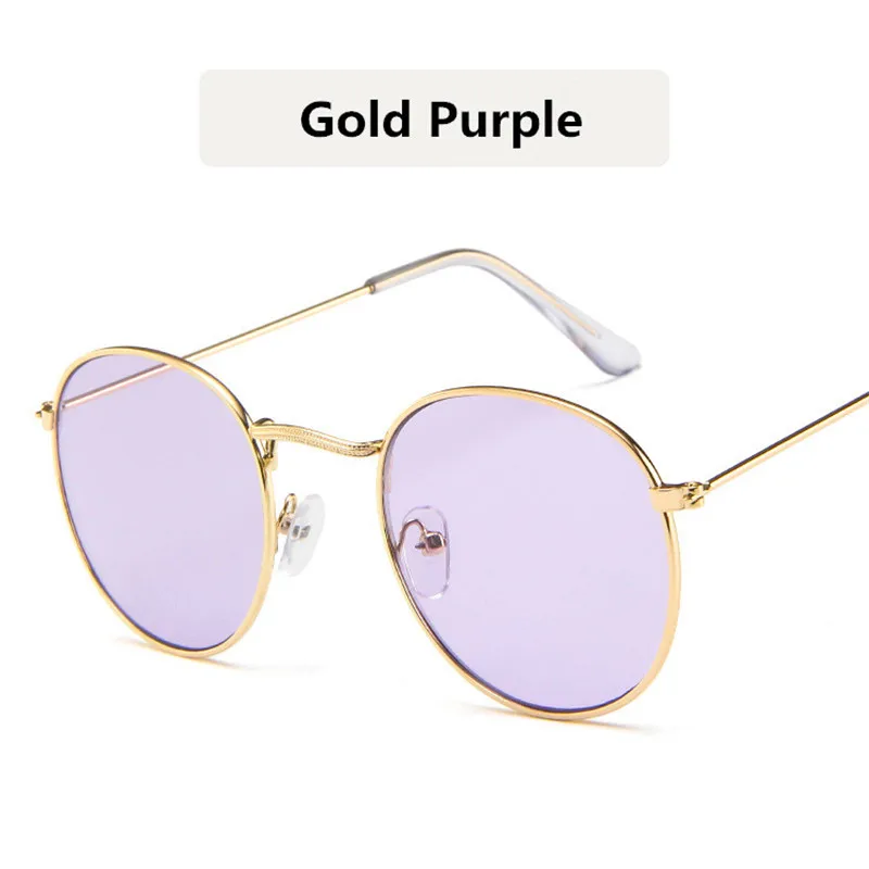 gold purple Занавес Gafas De Sol Mujer модные Овальные Солнцезащитные очки для женщин маленькая оправа стимпанк Ретро Солнцезащитные очки женские Oculos De Sol UV400 - Цвет линз: gold purple