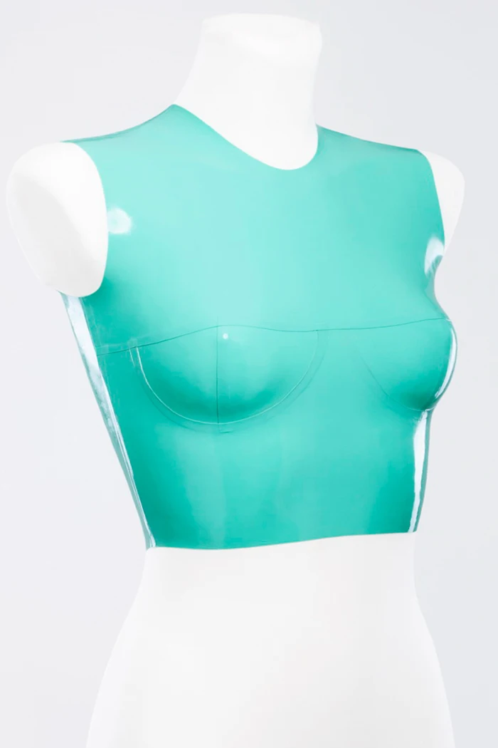 Латексный бюстгальтер латексный облегающий топ с чашками сексуальный свежий