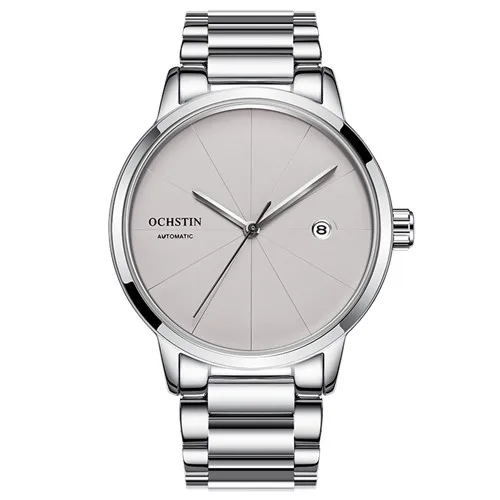 Silver White Роскошные мужские механические часы от топ бренда OCHSTIN, розовое золото, полностью стальной браслет, платья, автоматические спортивные часы horloges mannen - Цвет: Silver White