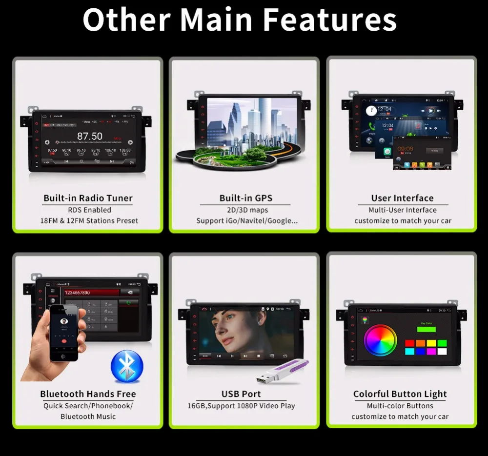 Android 7 1 9 дюймов 2G ram 16G/32G rom gps Navi "автомобильный аудио стерео для BMW E46 318 320 M3 3 серии
