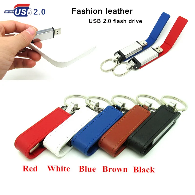 Модный коричневый/черный/красный/синий кожаный usb флеш накопитель карта памяти