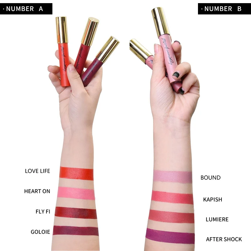

4pcs Matte Easy To Color Lipsticks Set Matte Moisturizing Lipstick Waterproof Long Lasting Easy to Wear Lipsticks