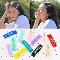 1 pc bb clip candy color square hair clips alloy girl hairpin summer cartoon hair accessories fashion printing hairclips