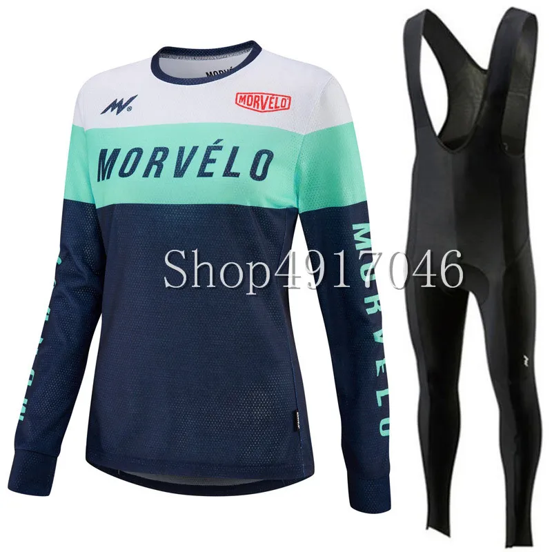 Morvelo Warm 2019 Winter Thermal Fleece Cycling Clothes women Jersey Suit Outdoor Riding Bike MTB Clothing Bib Pants Set | Спорт и