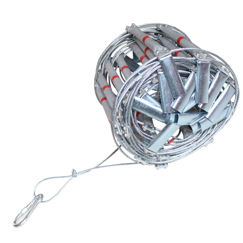 5M Fire Escape Ladder Folding Steel Wire Rope Ladders Aluminum Alloy Emergency Survival Self Rescue Safety Antiskid Tools