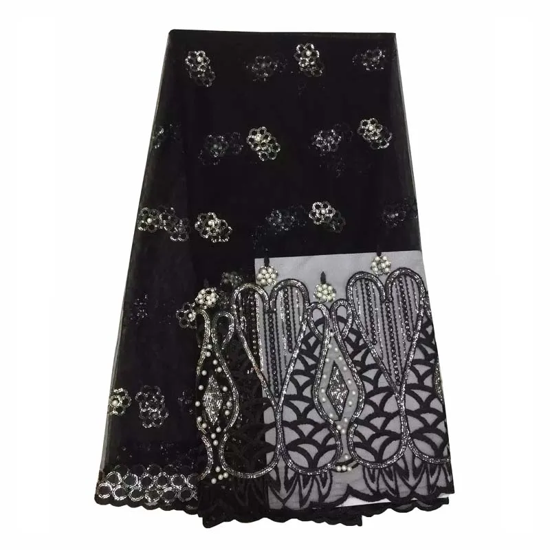 African lace fabric embroidered French with sequins good quality net for wedding dress in royalbule YJ43-46 | Дом и сад