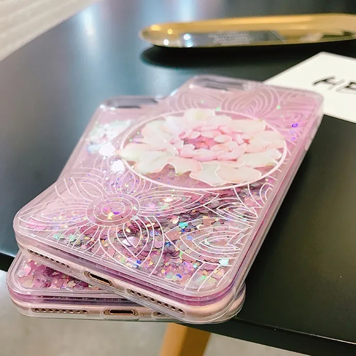 Wmzsucc милый цветок суккулентов жидкость зыбучие пески чехол для телефона iPhone 6 S Plus