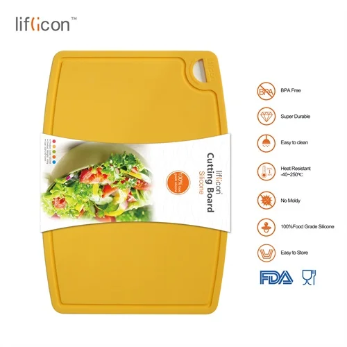 Liflicon силиконовые разделочные доски Нескользящие разделочные доски коврики 9," /12,5" Фрукты, овощные Разделочные Блоки кухонные инструменты - Цвет: Middle-Yellow