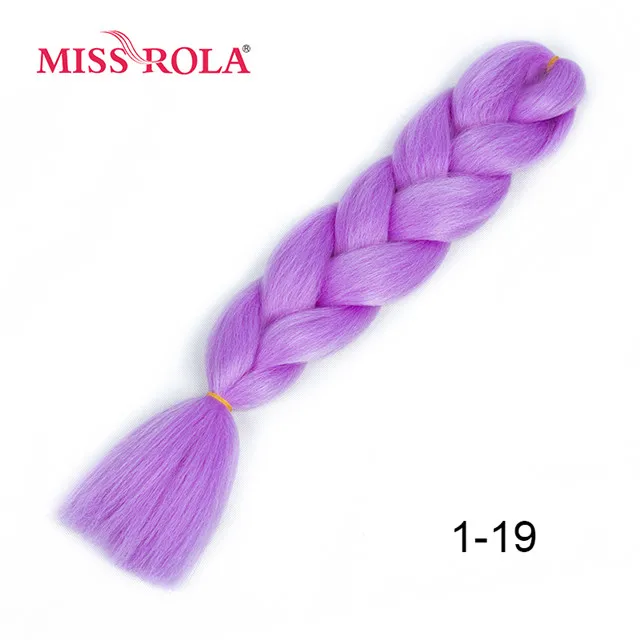 Miss Rola, 100 г, ультра большой Плетеный вязаный крючком, волосы для наращивания, 1 шт., 89 цветов, Ombre, синтетические, на крючках, косички, цвет волос - Цвет: T1B/27