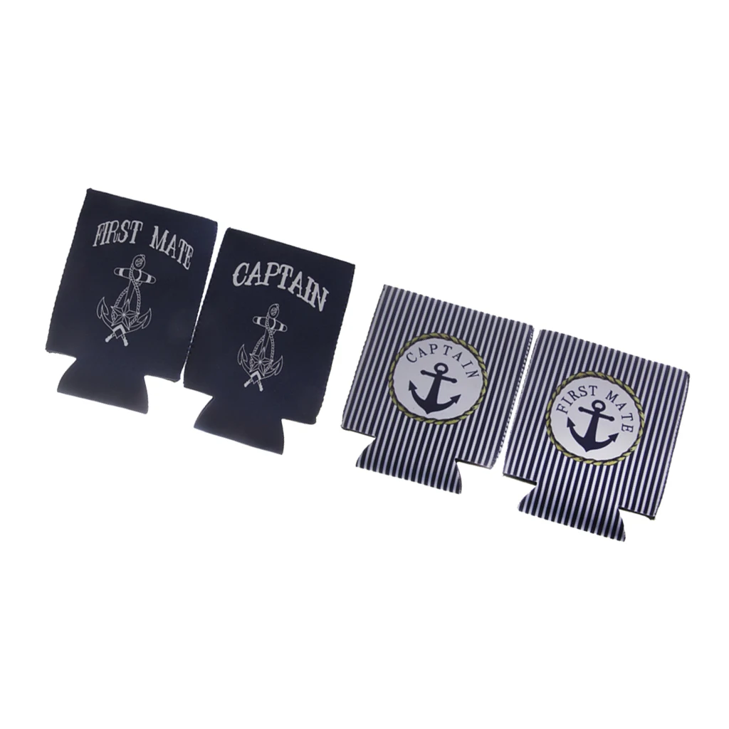 MagiDeal комплект из 4 шт. Олова держатель пупырчатой банки CAPTAIN And FIRST MATE рукава для