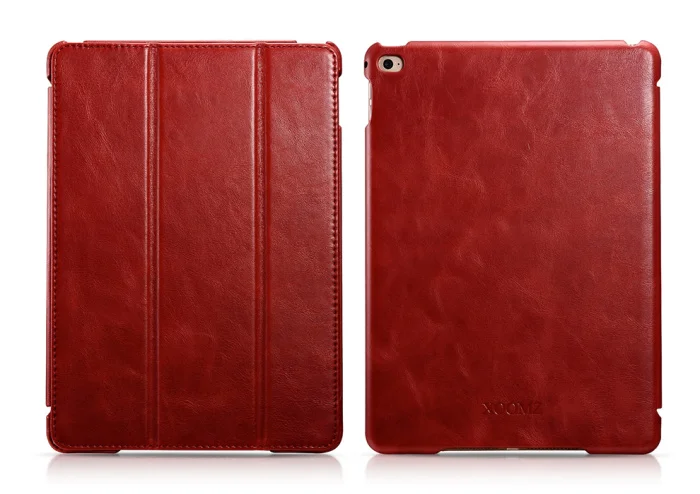 Vintage Red Чехол ICARER для iPad Air 2, винтажный Чехол-книжка из натуральной кожи, умный чехол-книжка для iPad Air 2, чехол с подставкой, авто пробуждение, сумка для сна - Цвет: Vintage Red