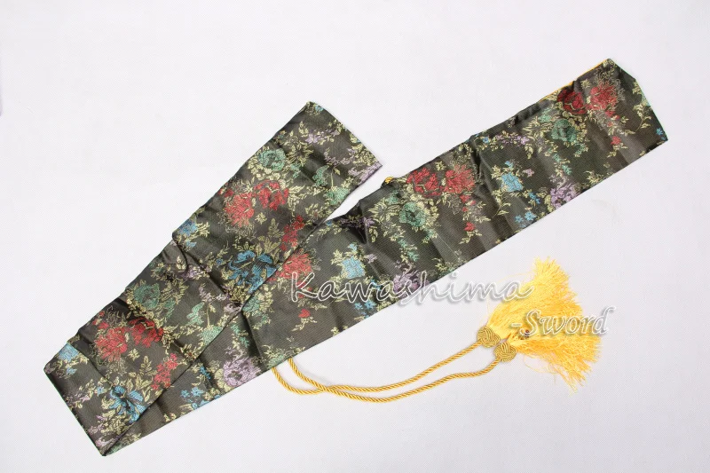 Японский самурайский меч шелковая сумка черный золотой красный цвет вышитый