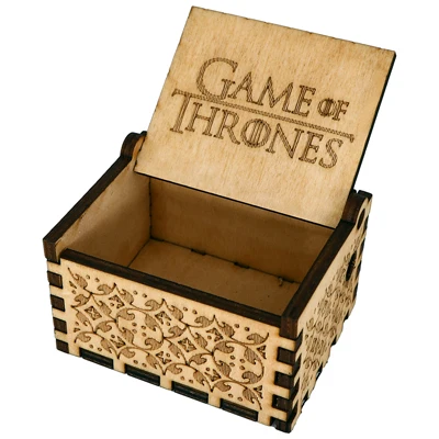 Game of thrones 2 Деревянная музыкальная шкатулка ручной работы, игровой с узором трона, музыкальная шкатулка, рождественский подарок, подарок на год, день рождения - Цвет: Game of thrones 2