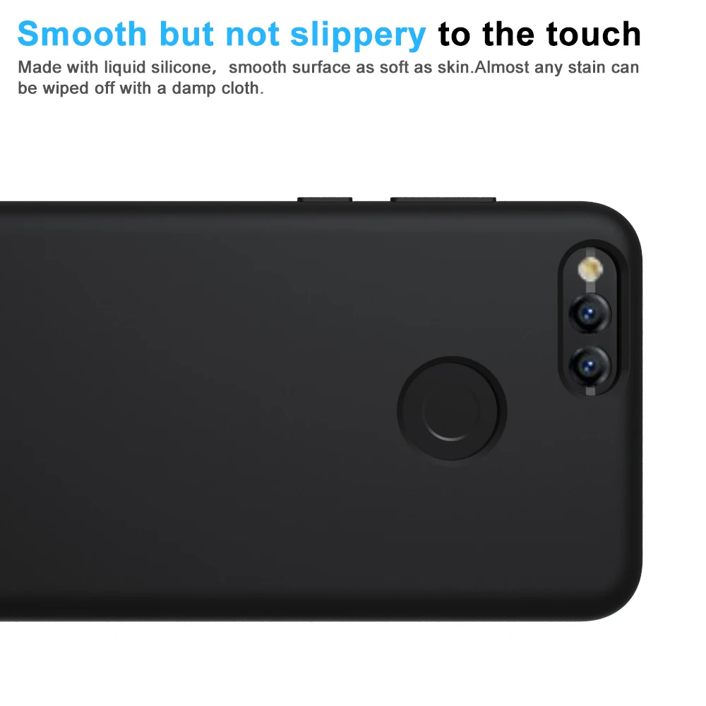 Nuomaofly Liquid Silicone Case Smooth Rubber Back Cover Microfiber Cloth Lining Phone Cases For Honor 7 X / Huawei 7X |