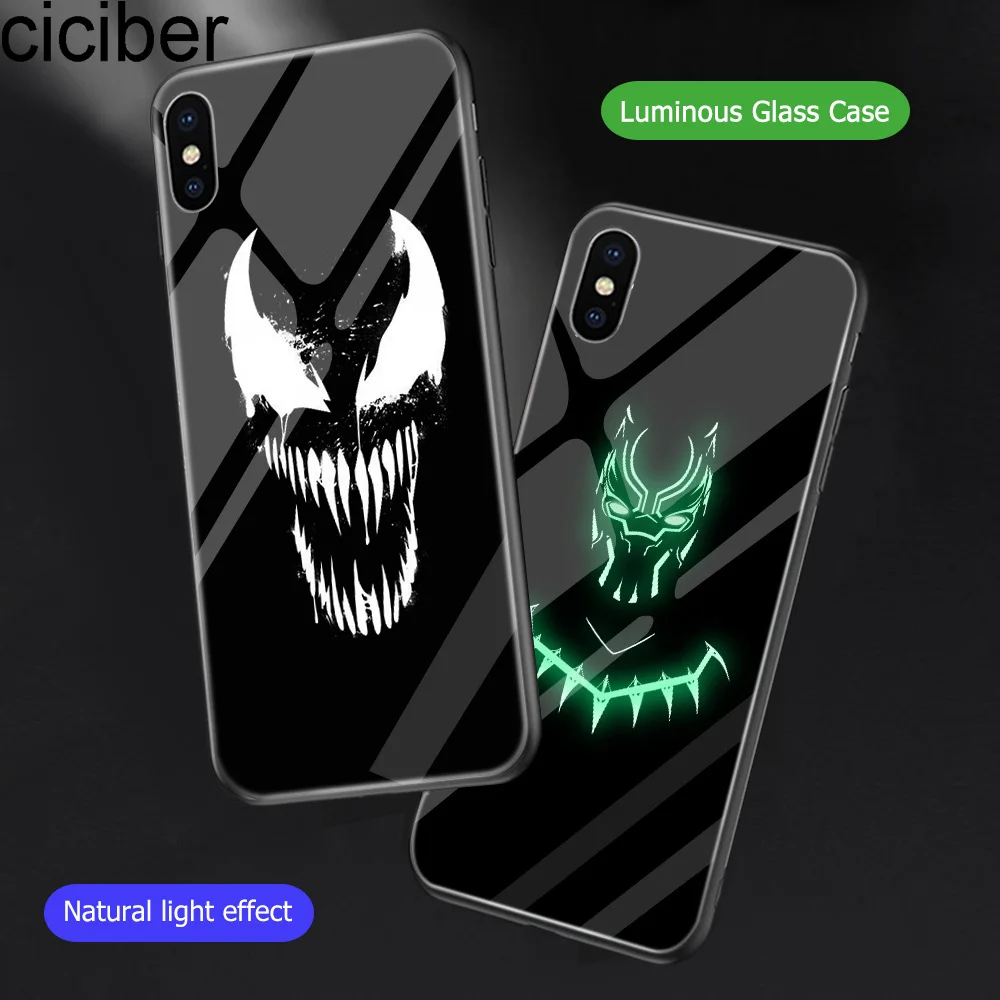 Ciciber Marvel Бэтмен Железный человек логотип световая крышка чехол для iPhone 11 Pro Max 7 8 6 6s