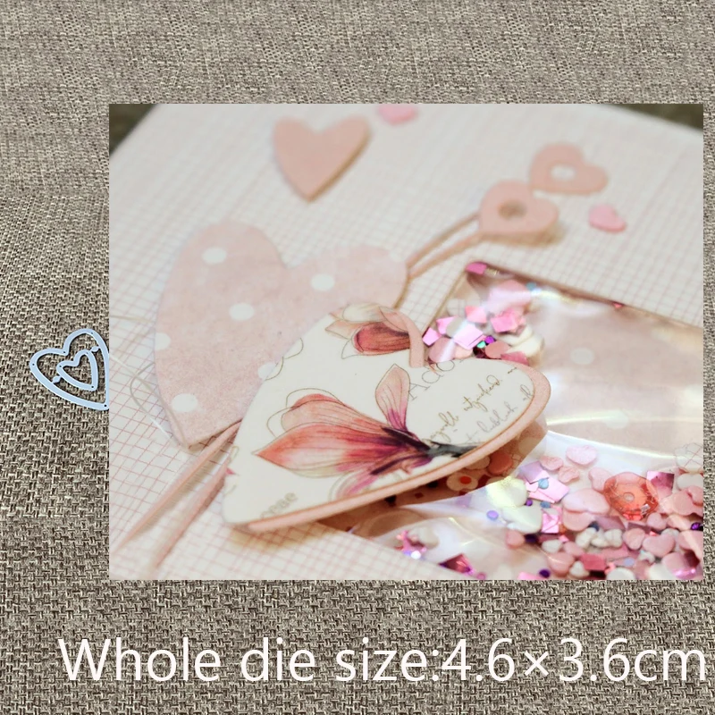 Новый дизайн металлические высекальные штампы 2 шт. украшение в виде сердца для