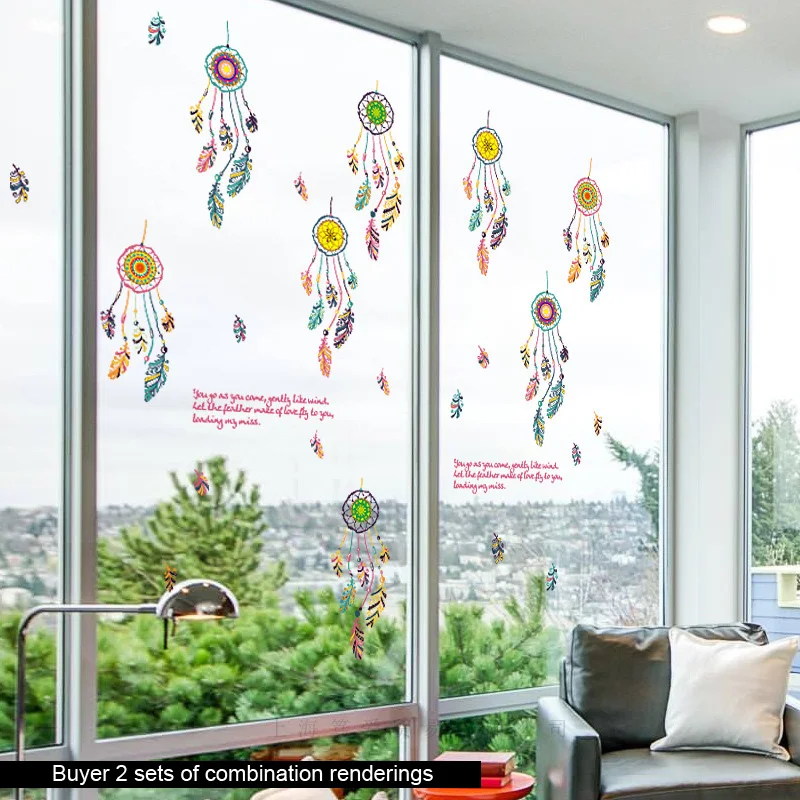 Креативные перьевые наклейки на стену виниловые DIY художественные настенные наклейки для гостиной спальни стеклянные окна стикеры для украшения дома